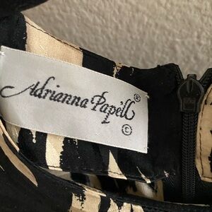 Adrianna Papell Sz 4,silk Blk & tan 2 pc skirt & top